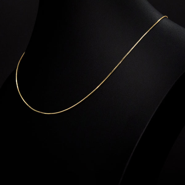 10k Gold Box Chain Necklace