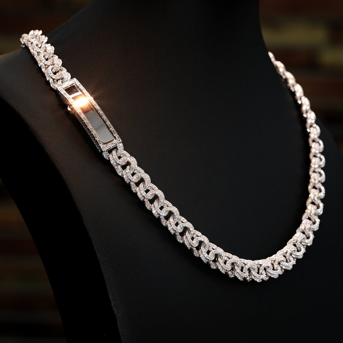 10mm Moissanite Iced Out Chino Necklace