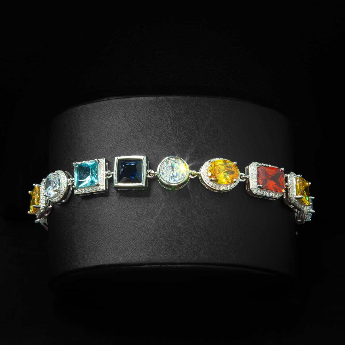 Moissanite 10mm Multicolor Bracelet