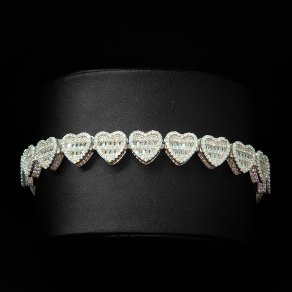 Baguette Heart Bracelet 10mm