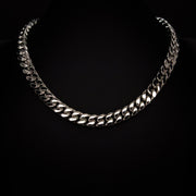 12mm Miami Cuban Necklace in White Finish