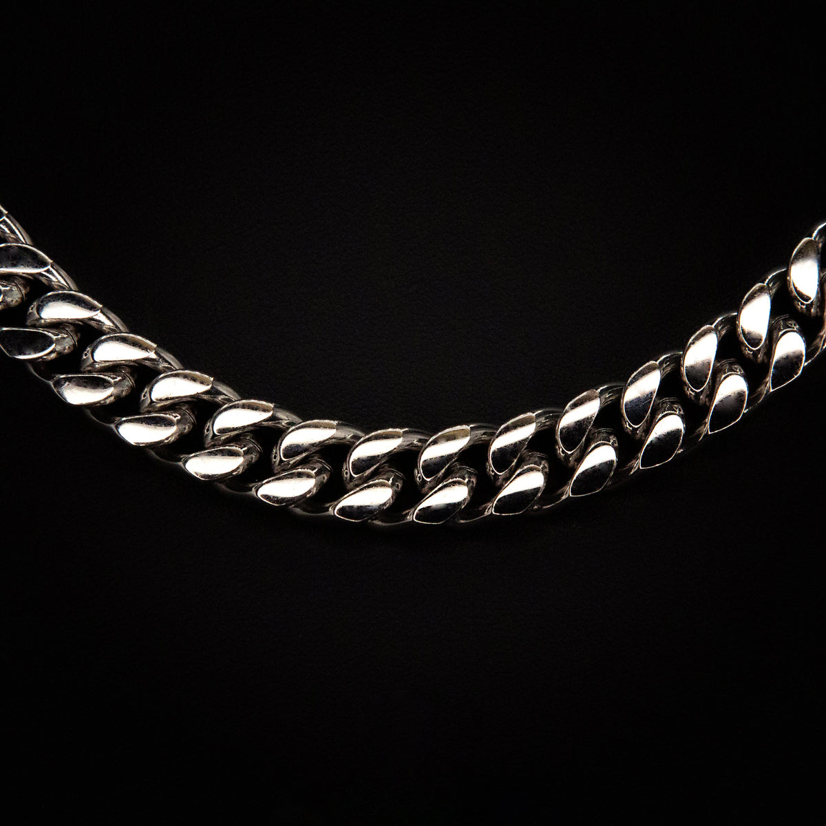 12mm Miami Cuban Necklace in White Finish