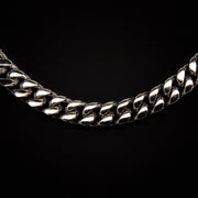 12mm Miami Cuban Necklace in White Finish