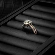 14K White Gold Natural Diamond Celestial Halo Ring