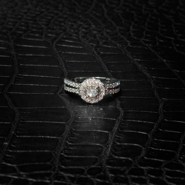 14k White Gold Celestial Halo Ring