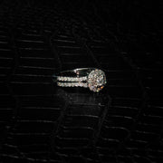 14K White Gold Natural Diamond Celestial Halo Ring