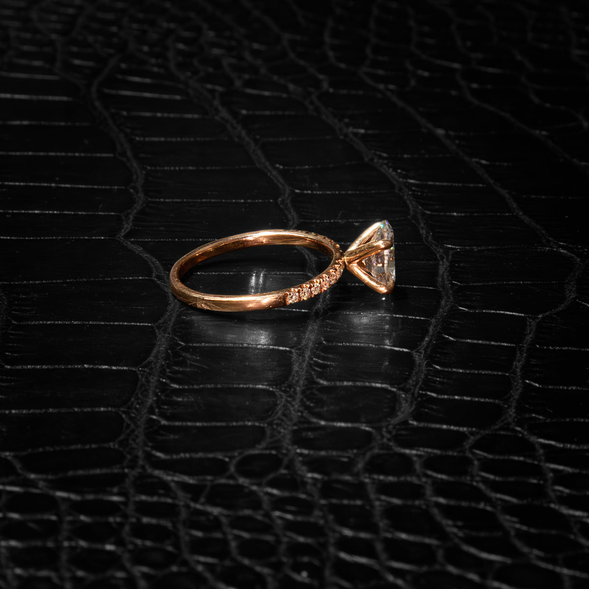 14K Rose Gold Lab Diamond Oval Engagement Ring