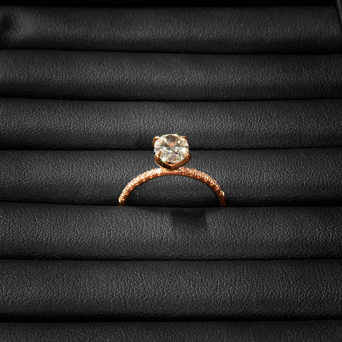 14K Rose Gold Lab Diamond Oval Engagement Ring