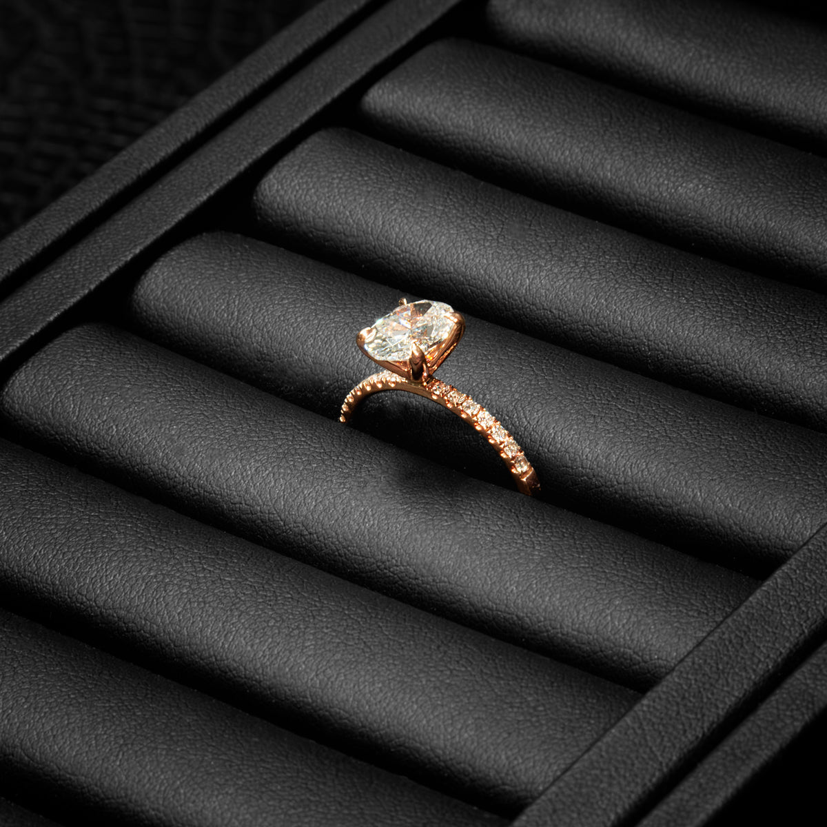 14K Rose Gold Lab Diamond Oval Engagement Ring