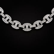 Moissanite 14mm Baguette Gucci Link Necklace