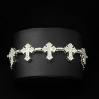VVS Moissanite 18mm Emerald Cut Cross Bracelet