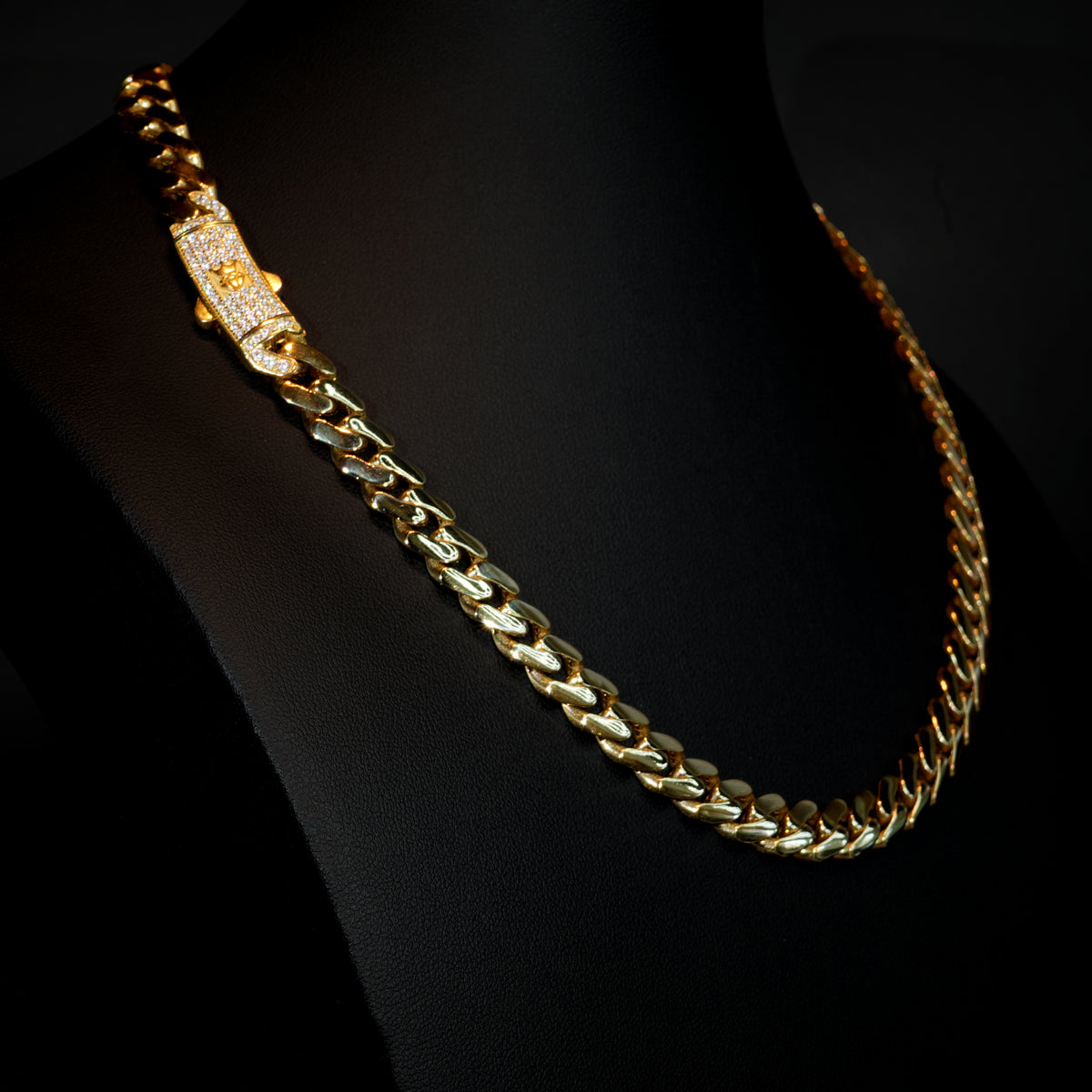 14K Gold 9mm Monaco Link Necklace