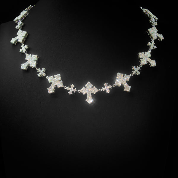 VVS Moissanite 20mm Cross Necklace