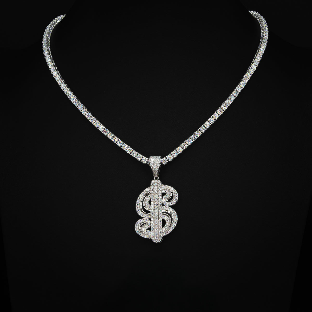 Moissanite Money Sign Pendant
