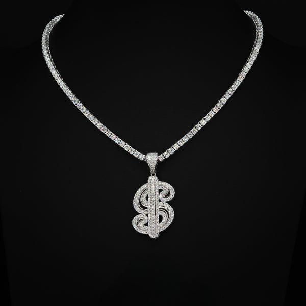VVS Moissanite Money Sign Pendant