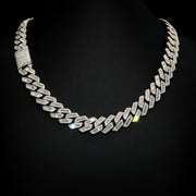 14mm Moissanite Baguette Cuban Link Necklace
