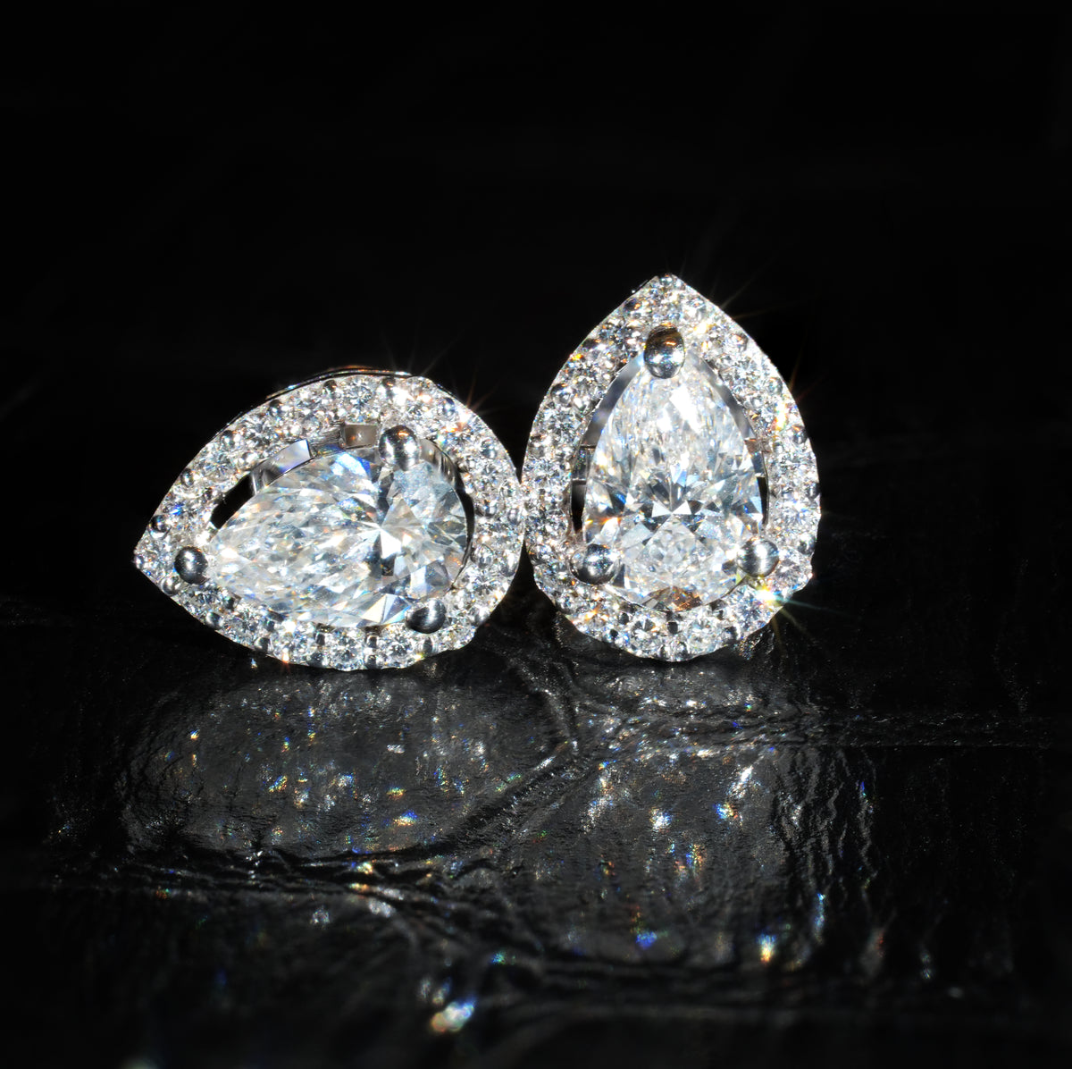 Pearl Diamond Halo Stud Earrings