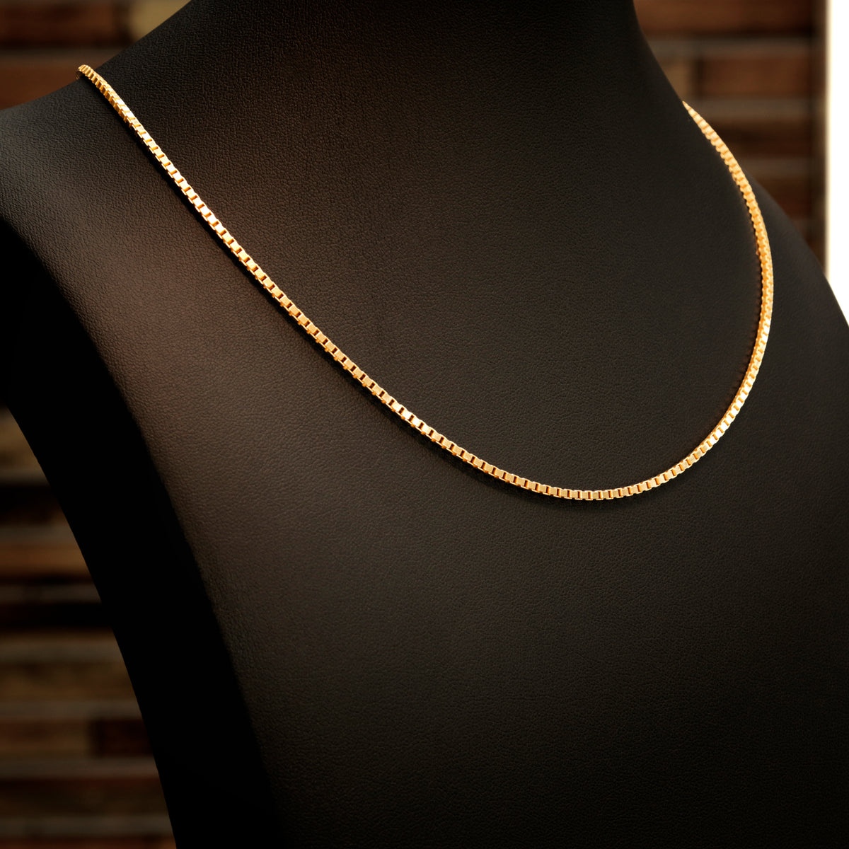 18K Gold 2mm Box Chain Necklace