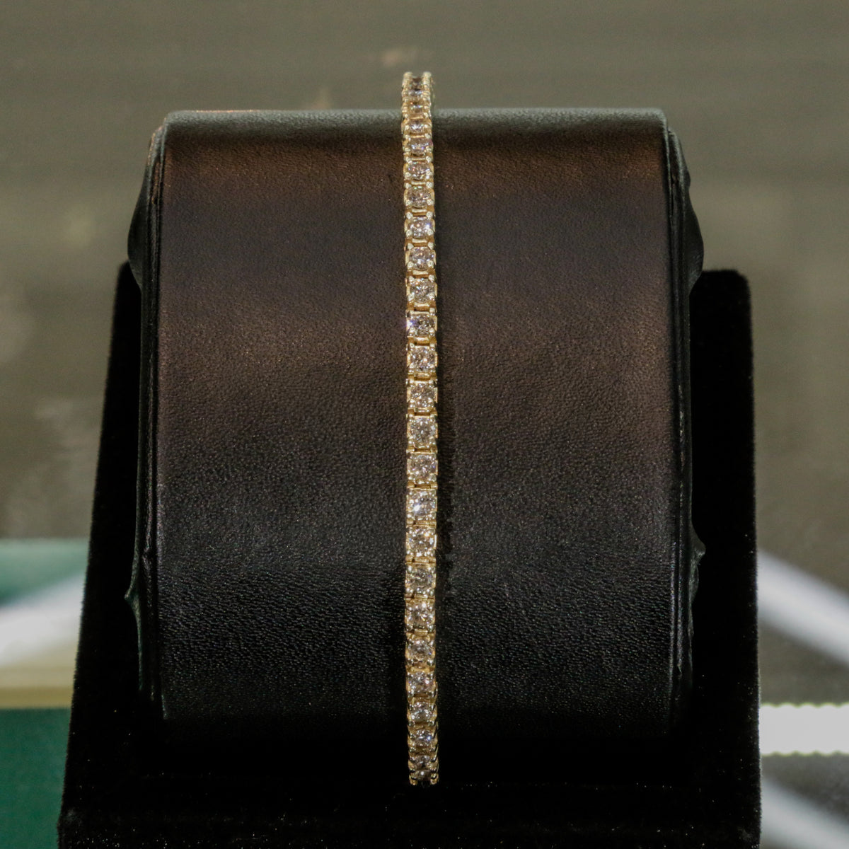 14K Gold Natural Diamond Tennis Bracelet 7.25 Inches