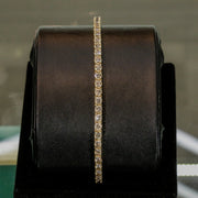 14K Gold Natural Diamond Tennis Bracelet 7.25 Inches