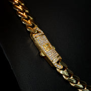 14K Gold 9mm Monaco Link Necklace