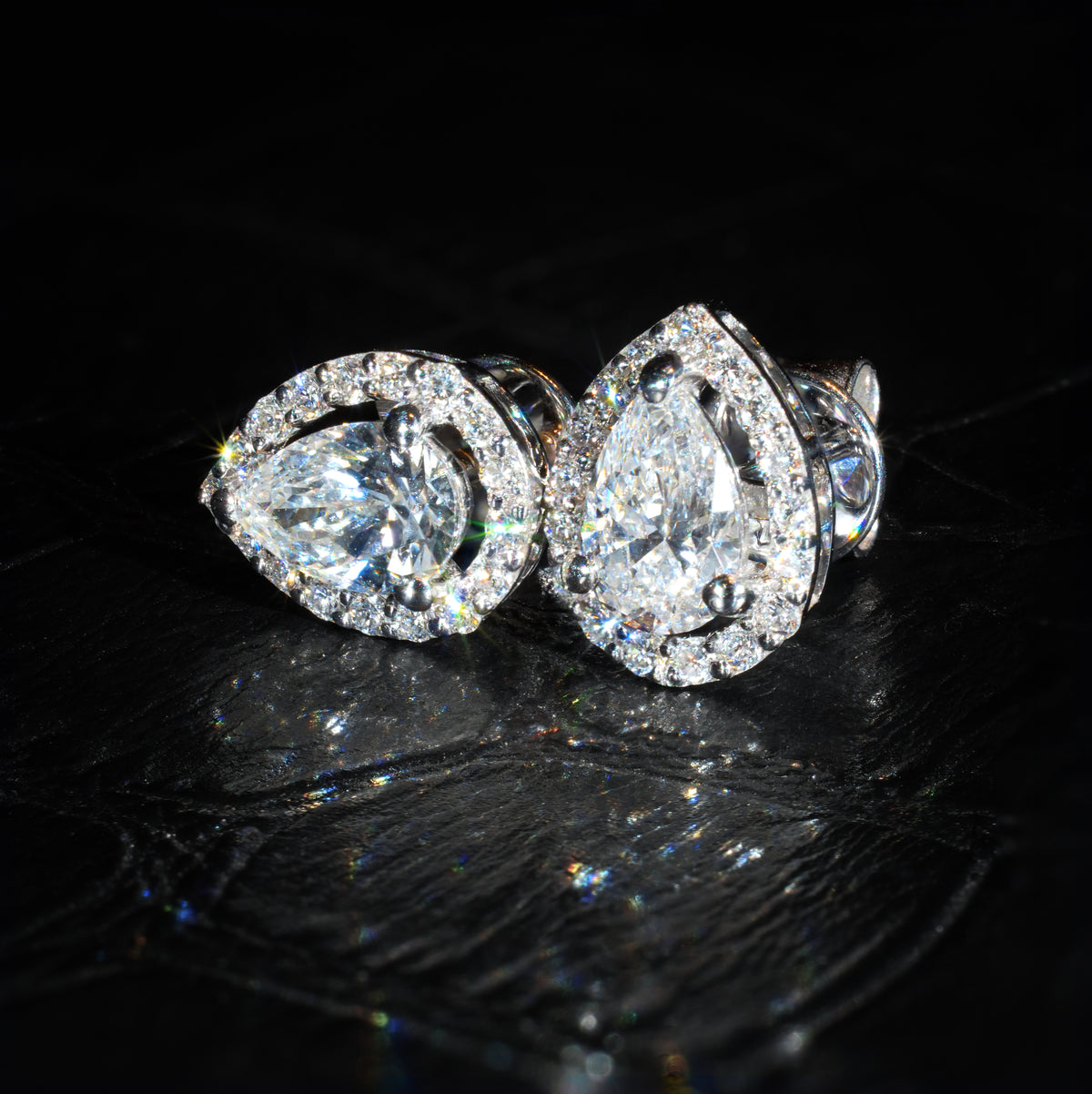 Pearl Diamond Halo Stud Earrings