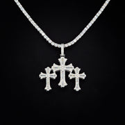 Moissanite Triple Cross Pendant