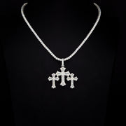 Moissanite Triple Cross Pendant