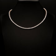 3mm Crystal Tennis Necklace in Rose Finish