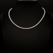 3mm Crystal Tennis Necklace in Rhodium Finish