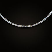 3mm Crystal Tennis Necklace in Rhodium Finish
