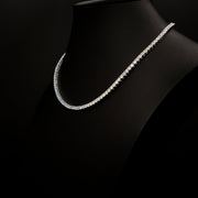 3mm Crystal Tennis Necklace in Rhodium Finish