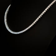 3mm Crystal Tennis Necklace in Rhodium Finish