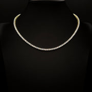 3mm Crystal Tennis Necklace in Yellow Finish