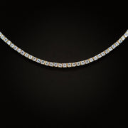 3mm Crystal Tennis Necklace in Yellow Finish