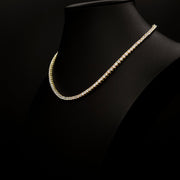 3mm Crystal Tennis Necklace in Yellow Finish