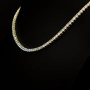3mm Crystal Tennis Necklace in Yellow Finish