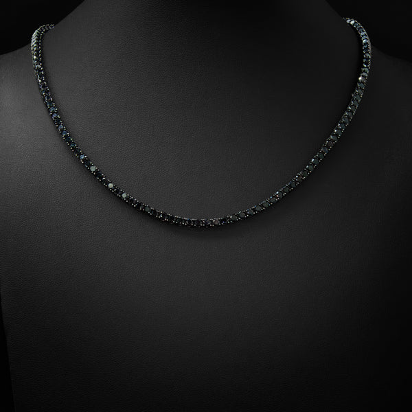 3mm Tennis Necklace in 925 Black Rhodium