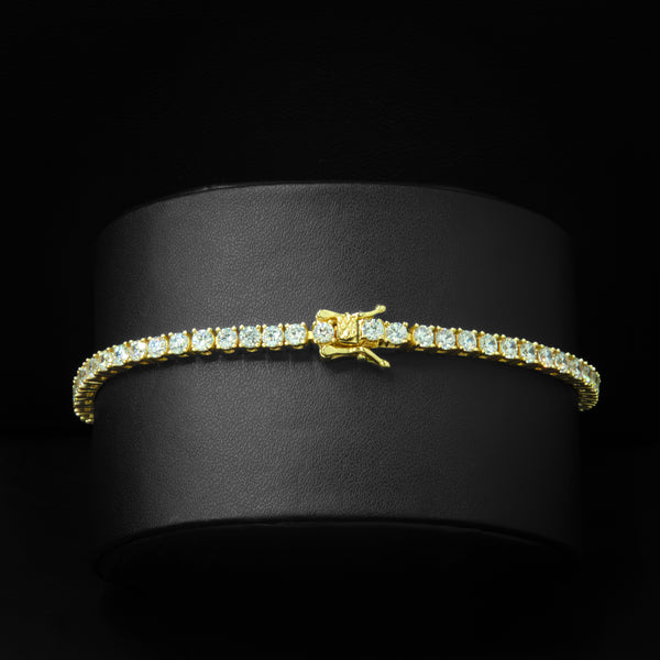3mm Tennis Bracelet in Yellow Gold