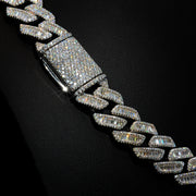 14mm Moissanite Baguette Cuban Link Necklace