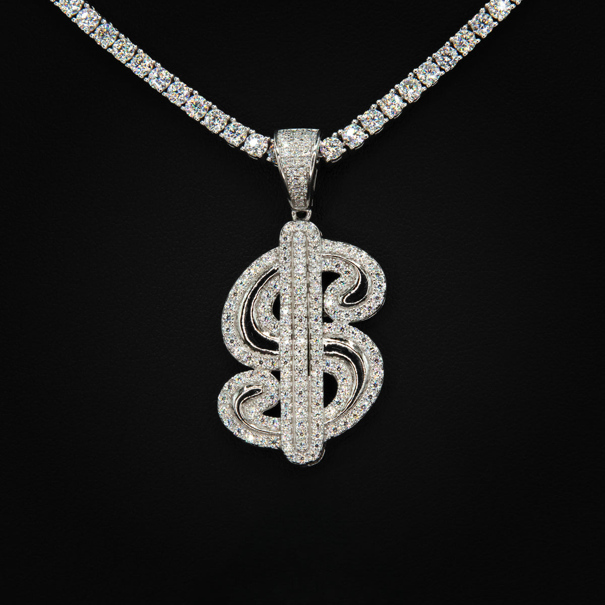 Moissanite Money Sign Pendant