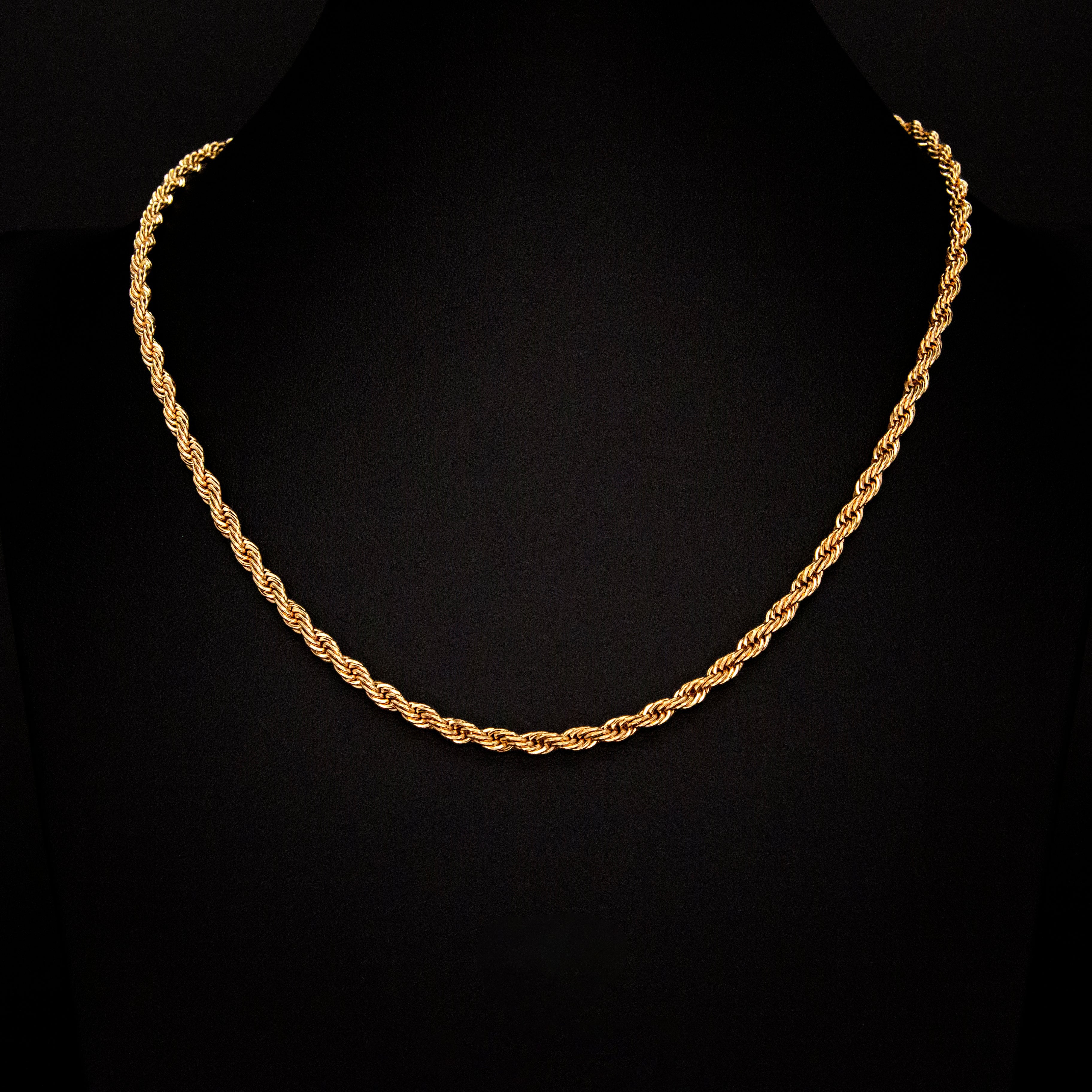4mm Rope Chain in Yellow Gold – JD