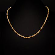 Stainless 4mm Rope Chain in Yellow Finish