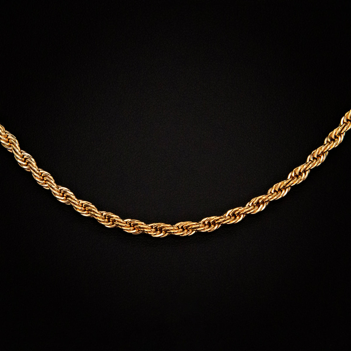 Stainless 4mm Rope Chain in Yellow Finish