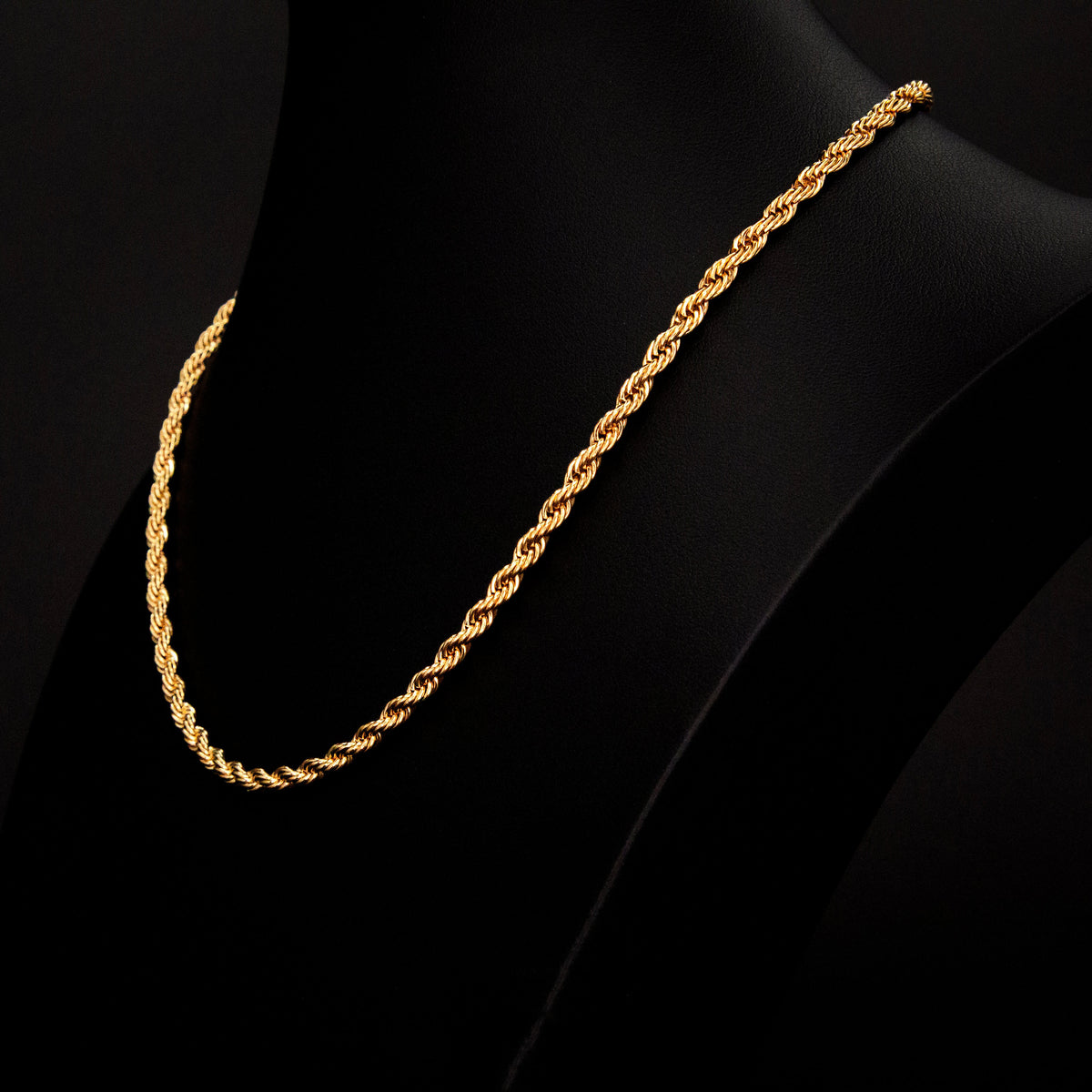 Stainless 4mm Rope Chain in Yellow Finish