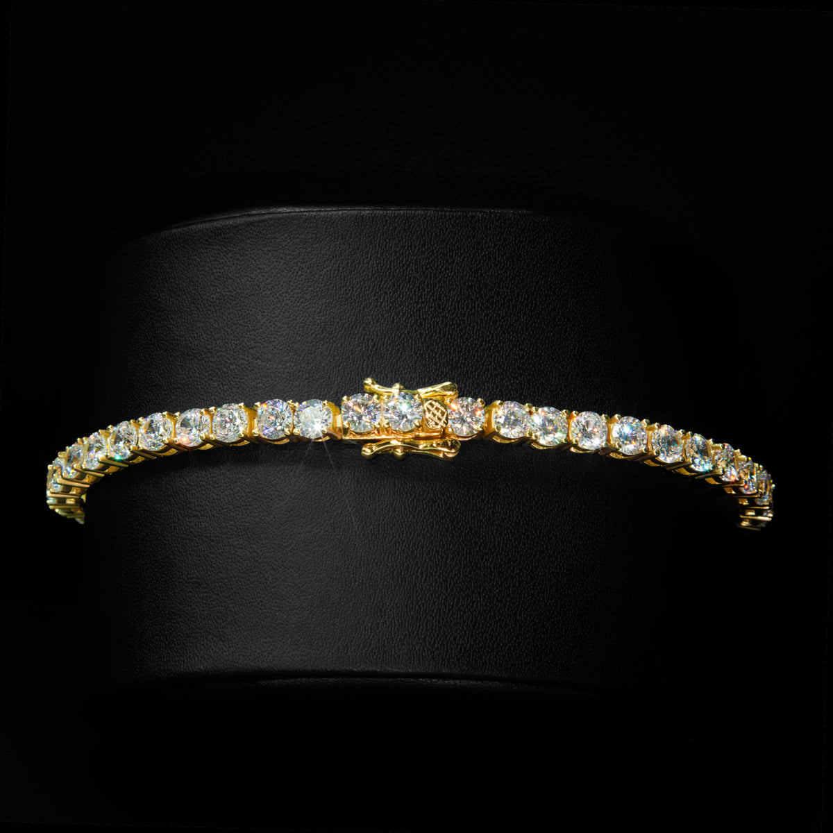 4mm Tennis Bracelet in Yellow Finish