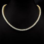Moissanite 4mm Tennis Necklace in Yellow Finish