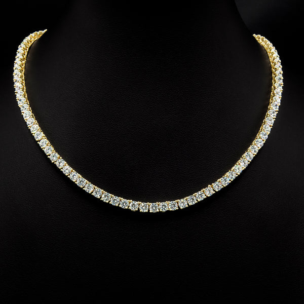 4mm Tennis Necklace in Yellow Gold