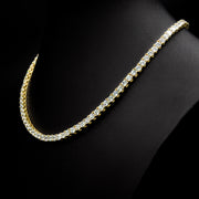 Moissanite 4mm Tennis Necklace in Yellow Finish