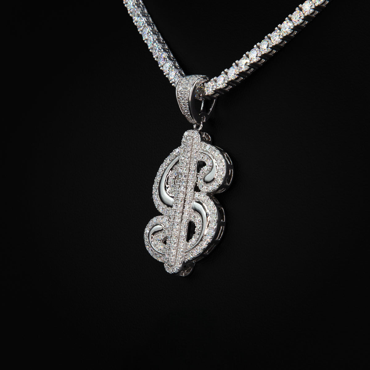 Moissanite Money Sign Pendant
